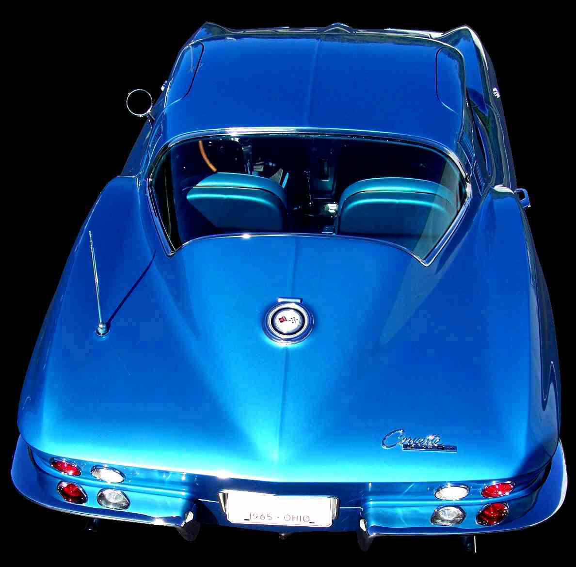 A gorgeous '65 blue / blue coupe just after our full body-off rotisserie restoration.