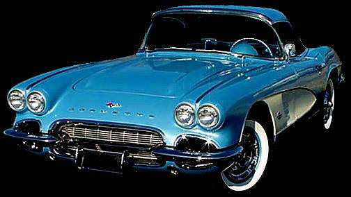 A '61 270HP Corvette after our completion of a full body-off restoration.